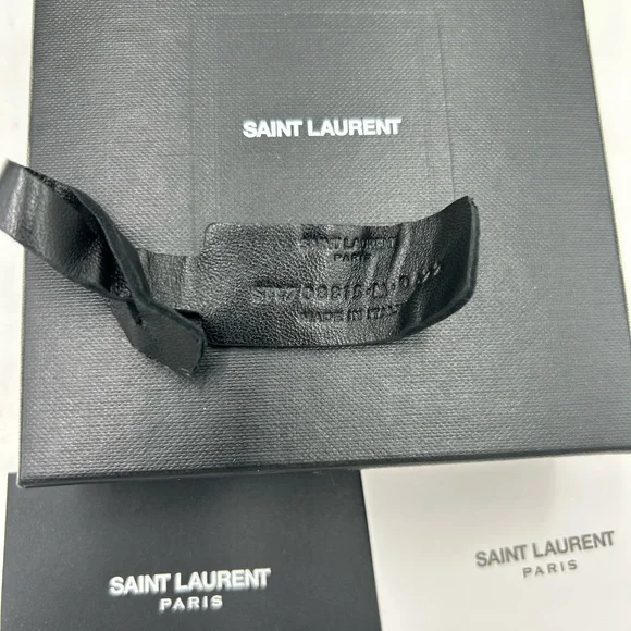 Women's Saint Laurent OPYUM YSL leather bracelet made in Italy - Picture 8 of 11